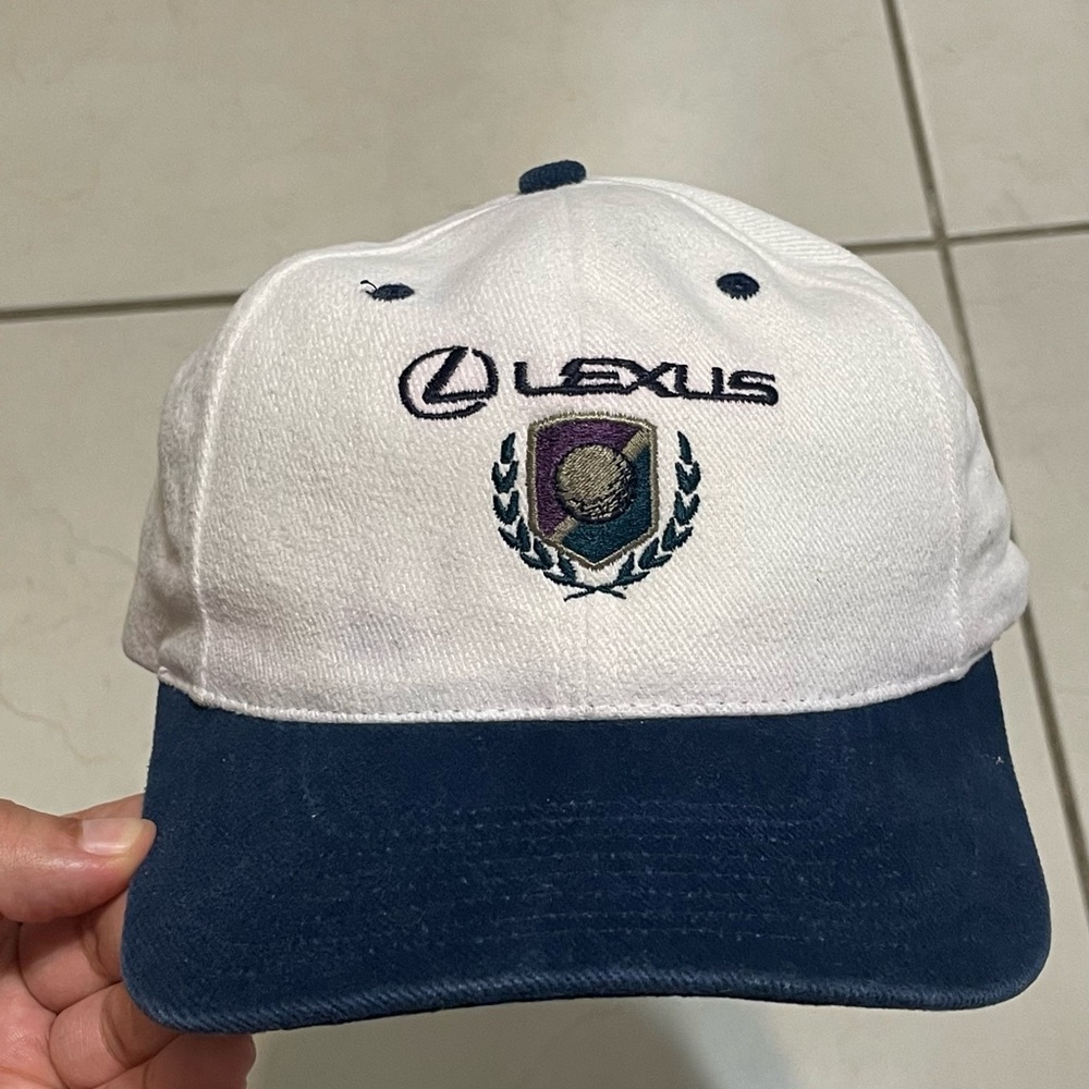 Vintage 90s Lexus Baseball Hat Cap Strapback Blue White Motorsports Adjustable
